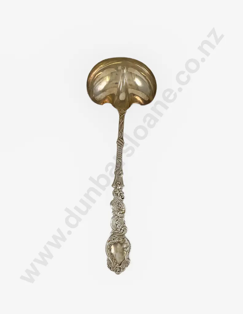 Ornate S/S Fancy Scroll Handled Soup Ladle By A. C. Benedict & Co Image 1++