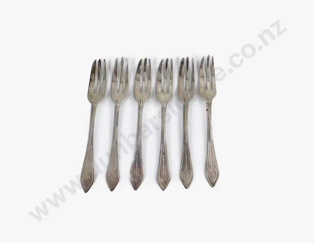 Set Of Six NZ S/S Cake Forks Image 1++