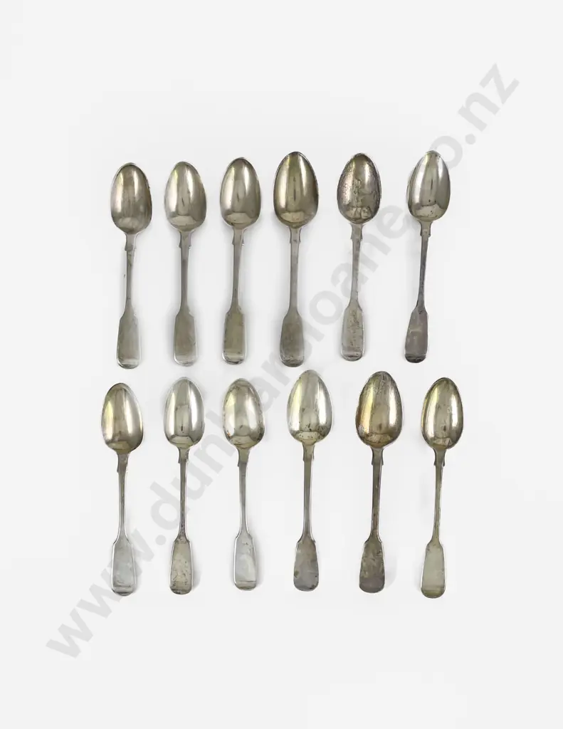 Composed Set Of Twelve C19th S/S Teaspoons Image 1++