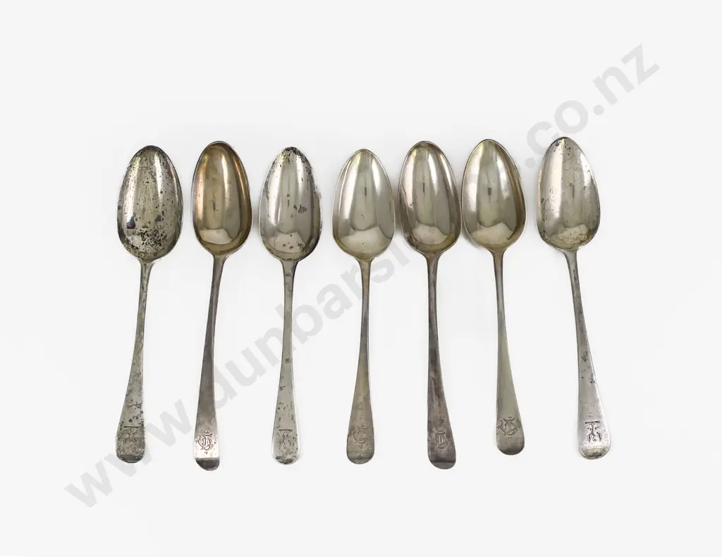 Composed Set Of 6 Six Georgian S/S Tablespoons Image 1++