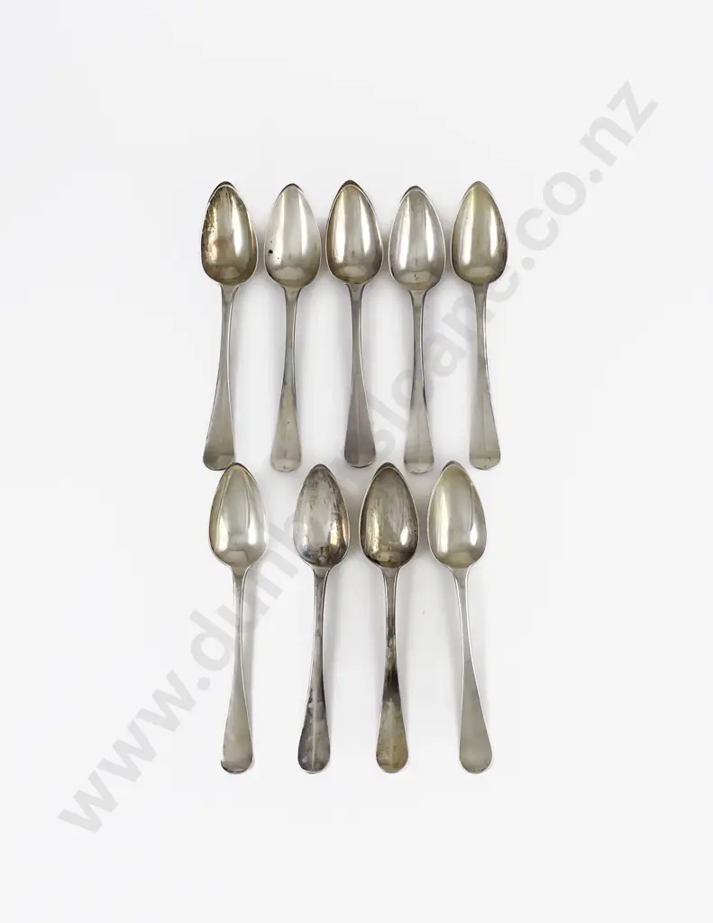 Set Of Nine Dutch Silver Tablespoons Image 1++