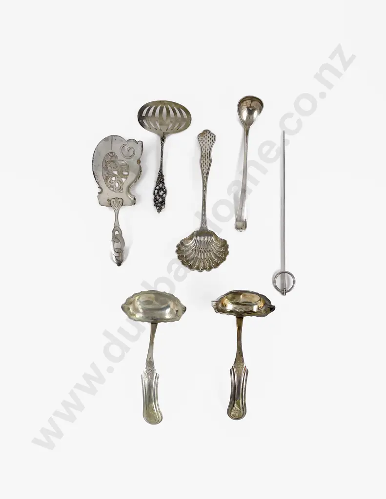 Six Various Fancy Dutch Silver Sauce Ladles Image 1++