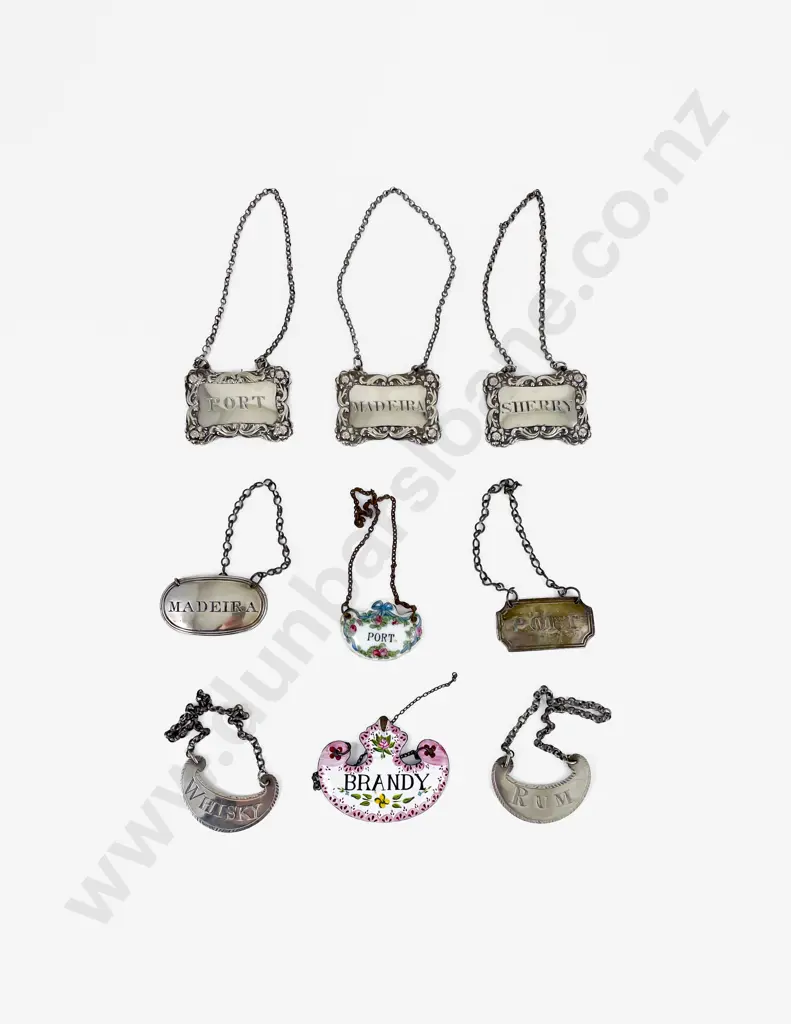 Five S/S Decanter Labels Image 1++