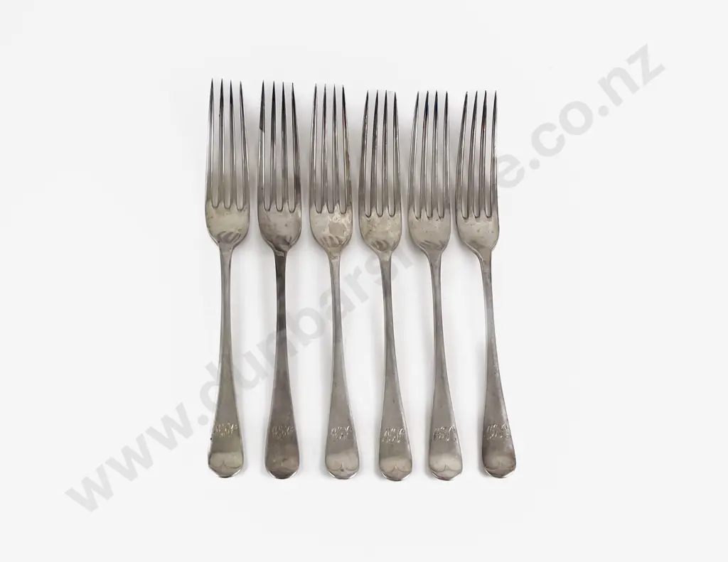 Set Of Six Vict S/S Table Forks Image 1++