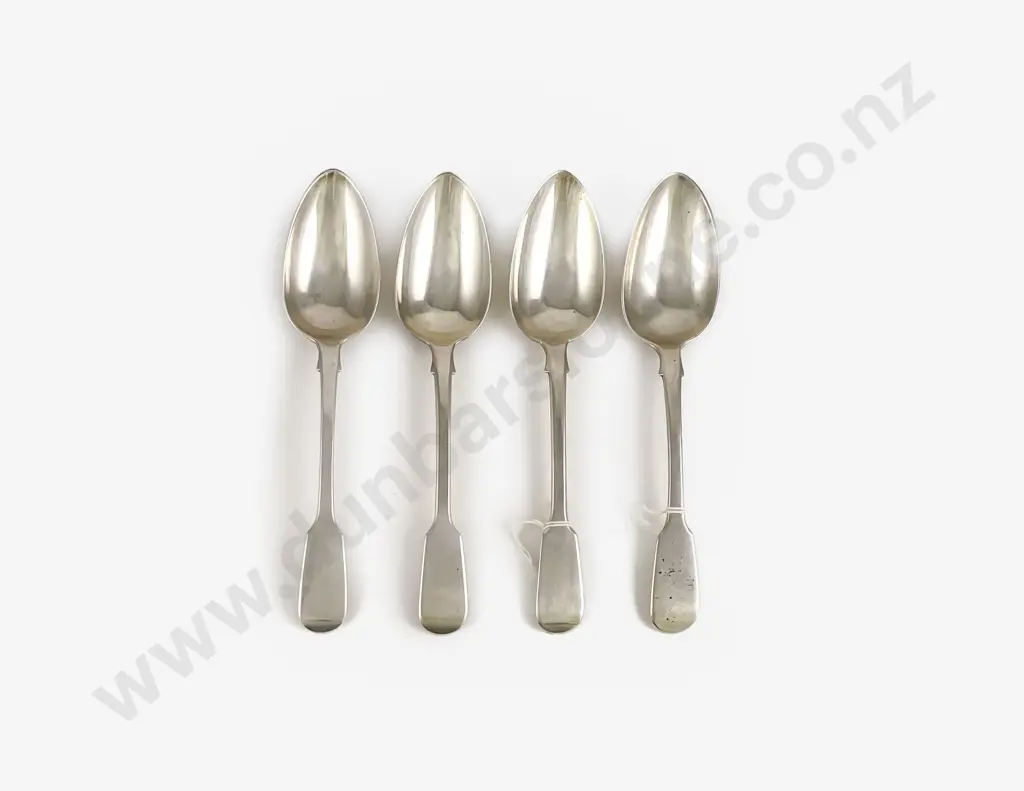 Composed Set Of Four Wm IV & Vict S/S Tablespoons Image 1++
