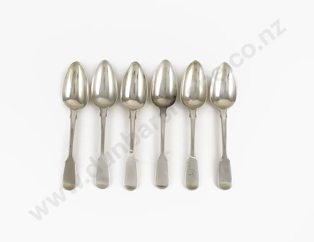Composed Set Of Six Wm IV & Vict S/S Dessert Spoons Image 1++