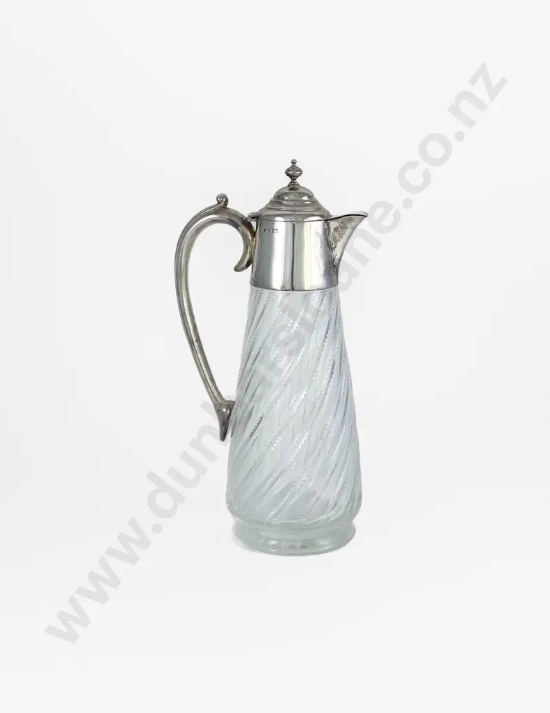 QEII S/S Mounted Cut Crystal Claret Jug Image 1++