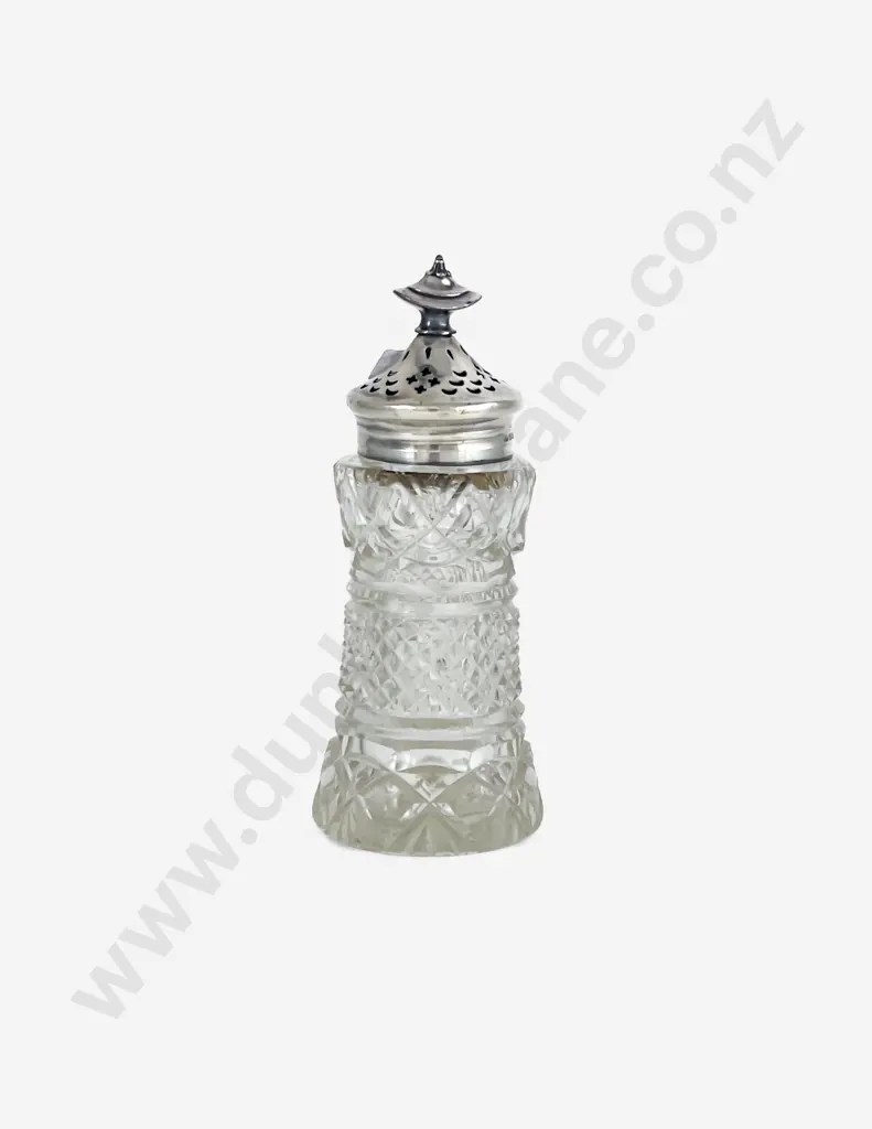 Geo V S/S Topped Cut glass Sugar Caster Image 1++