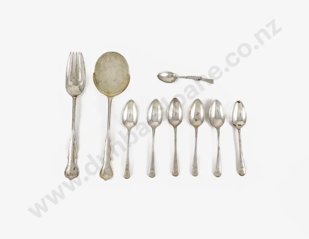 Geo V S/S Salad Fork & Spoon Image 1++