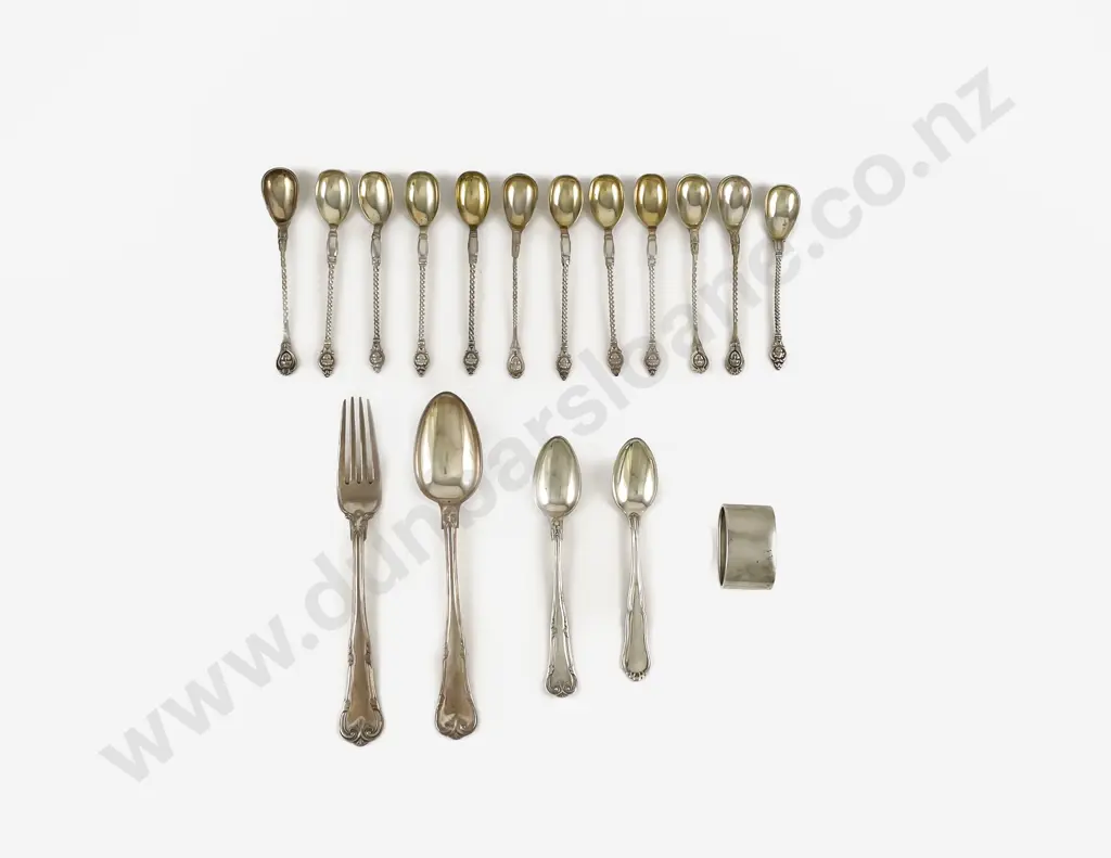 Set Of Twelve Danish Silver Coffee Spoons Image 1++