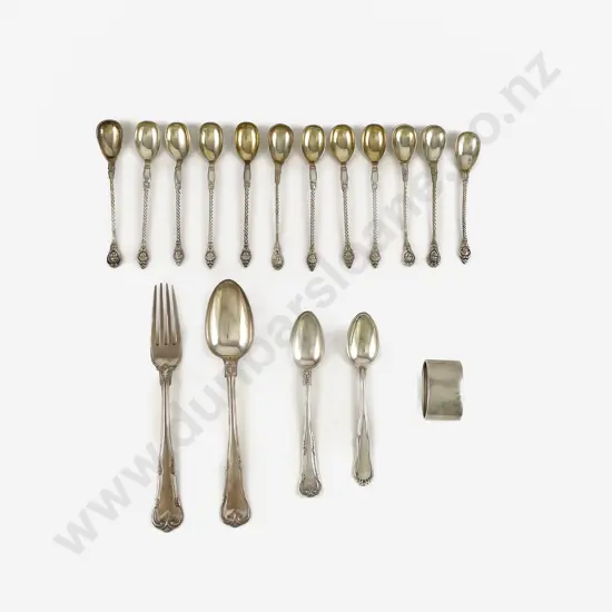 Set Of Twelve Danish Silver Coffee Spoons