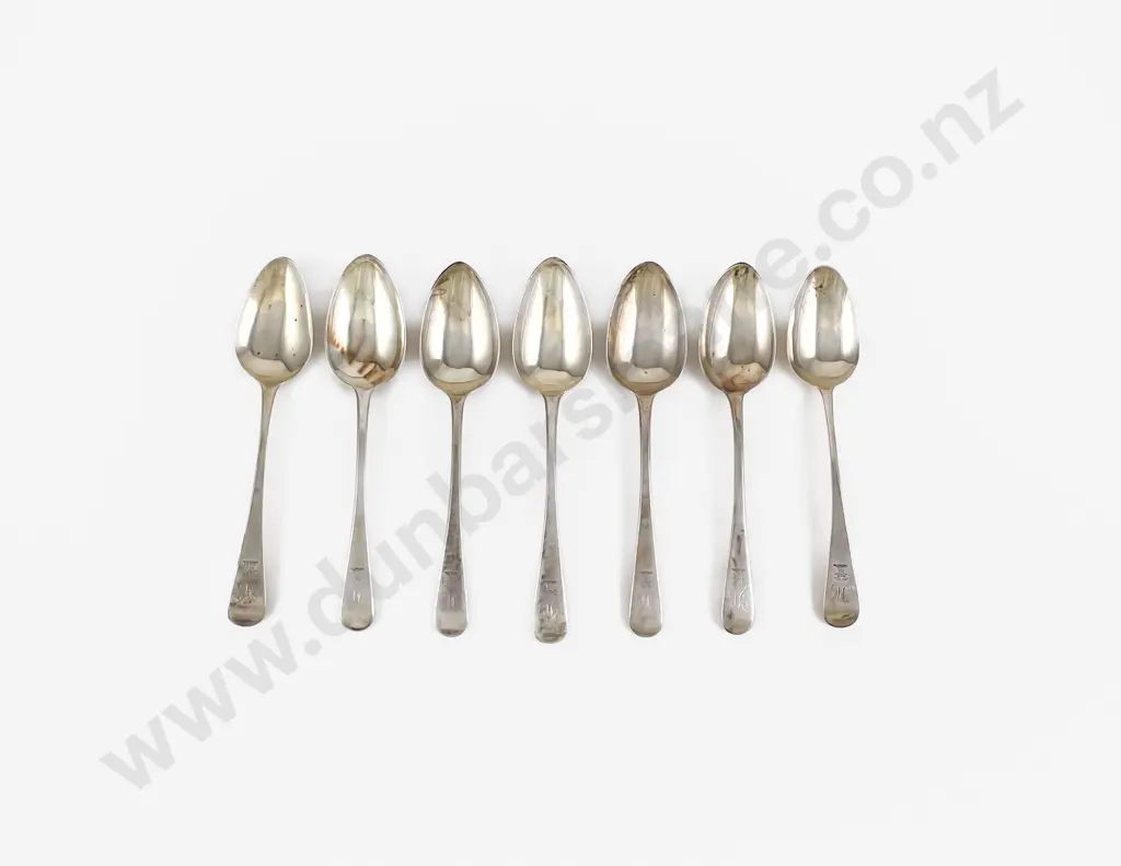 Set Of Six Geo III S/S Dessert Spoons Image 1++