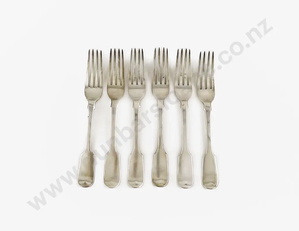 Set Of Six Vict S/S Table Forks Image 1++