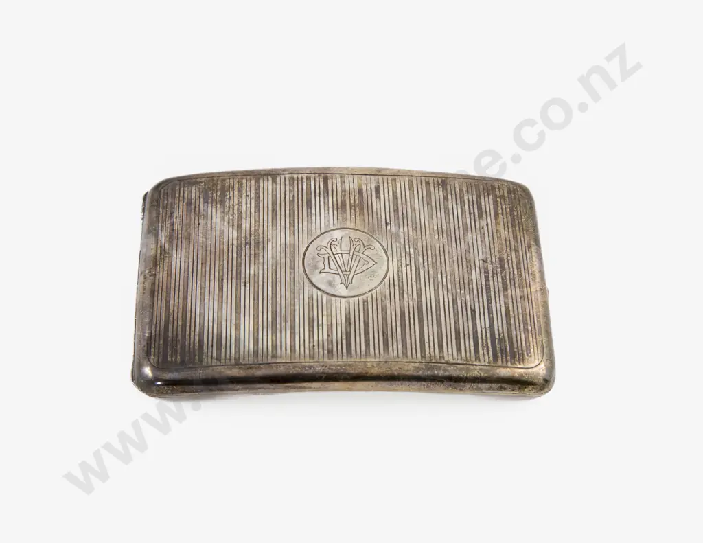 Edwardian S/S Slightly Curved Rectangular Cigarette Case Image 1++