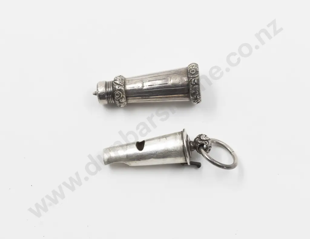 Rare WmIV S/S Military/Naval Officers Cased Pendant Whistle Image 1++