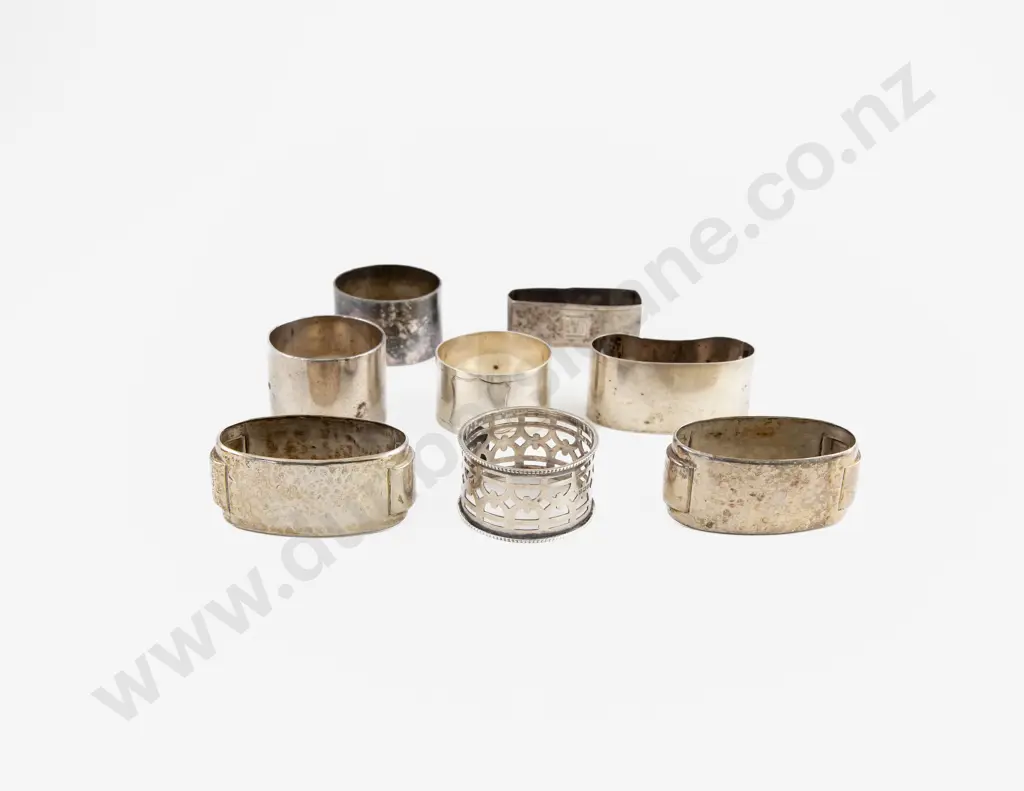 Five S/S Napkin Rings & Three Others Image 1++