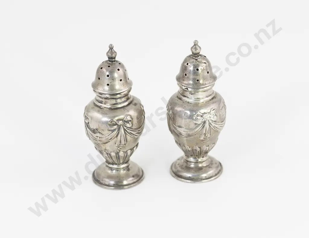 Pair EdwVII S/S Pepper Casters Image 1++