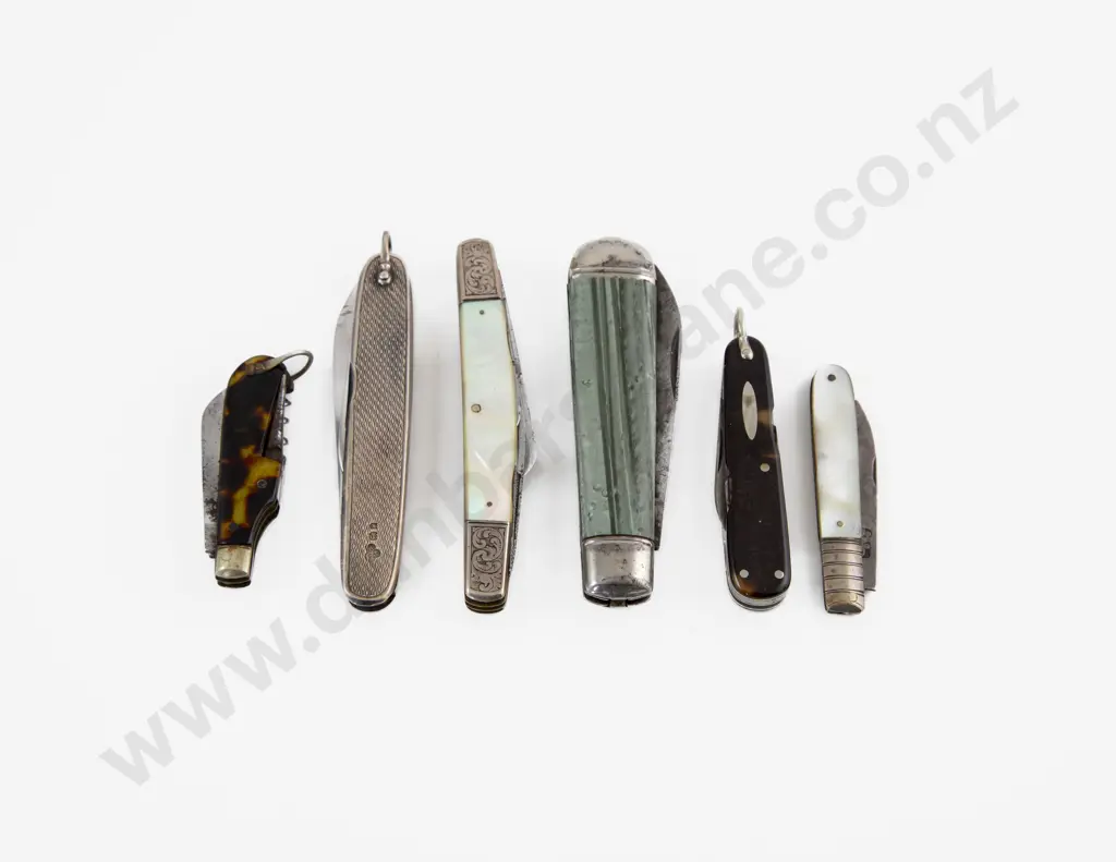 Three S/S & MOP Pocket/Fruit Knives & Three Others Image 1++
