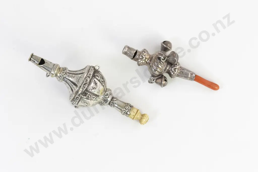 Two Vict/Edw VII S/S Babies Rattles Image 1++