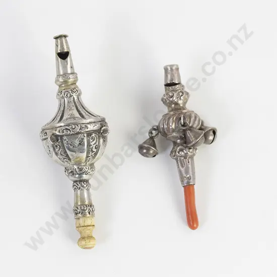 Two Vict/Edw VII S/S Babies Rattles