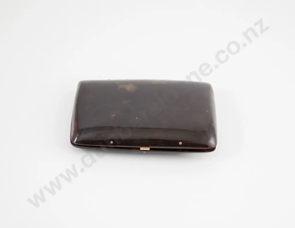 Art Deco Tortoise Shell and 9ct Rose Gold Cigarette Case Image 1++