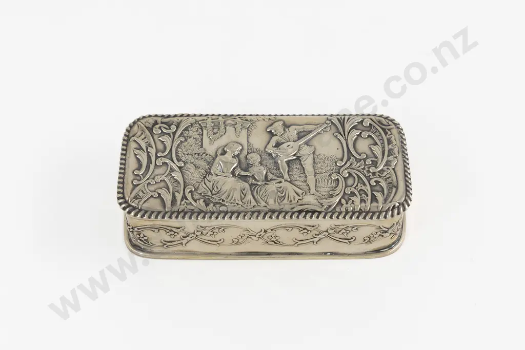 Attractive Late Vict S/S Rectangular Snuff Box Image 1++