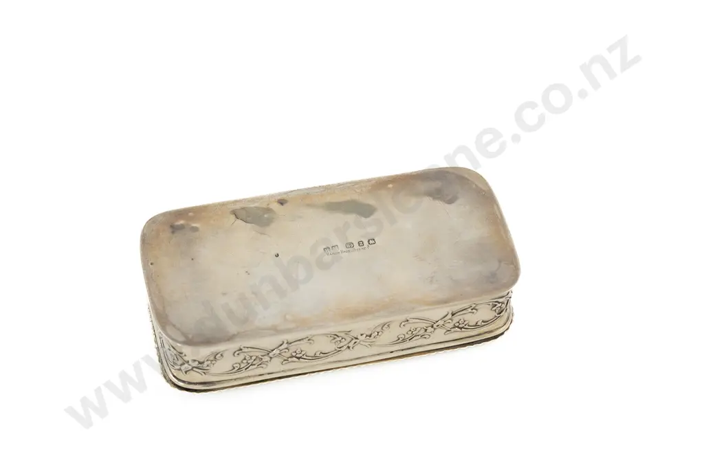 Attractive Late Vict S/S Rectangular Snuff Box Image 1++