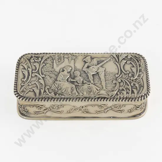 Attractive Late Vict S/S Rectangular Snuff Box