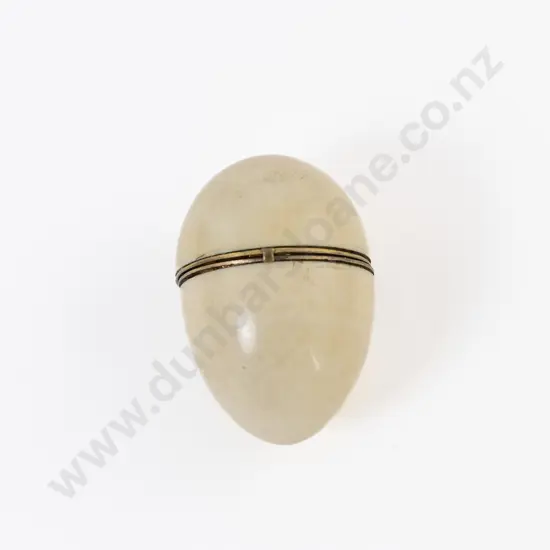 Rare C19th Ivory & Gilt Metal Egg Shaped Etui