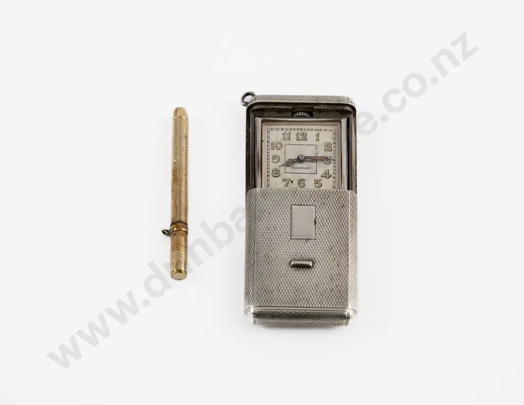 0.925 Silver Cased Slide Opening Fob Watch Image 1++