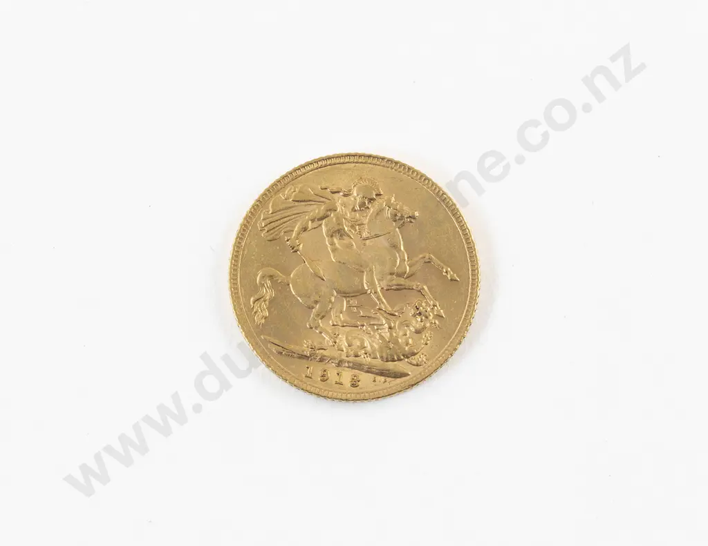 Geo V 1913 Full Gold Sovereign Image 1++