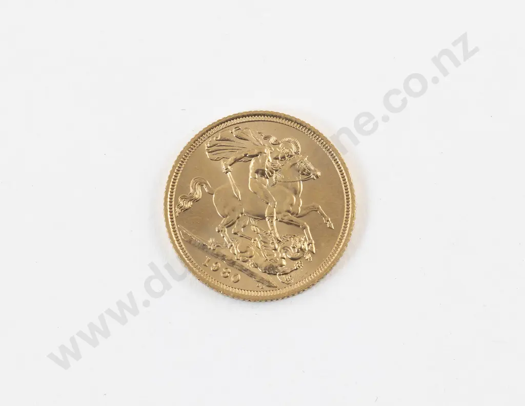 QEII 1980 Full Gold Sovereign Image 1++
