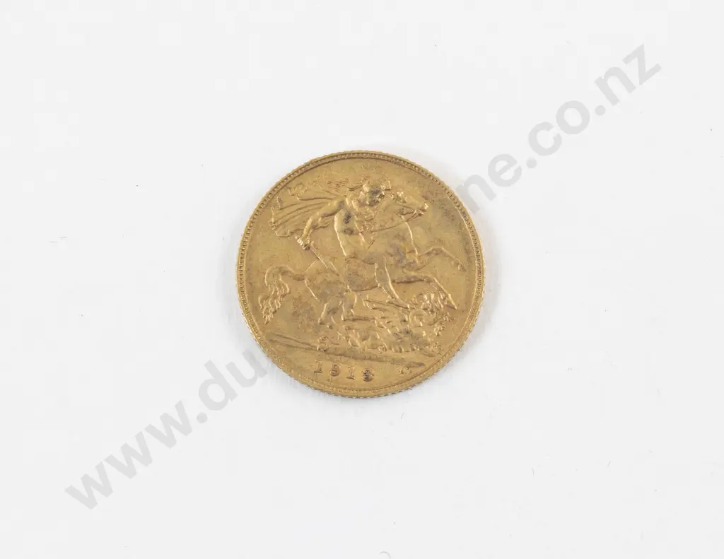 Geo V 1913 Half Gold Sovereign Image 1++
