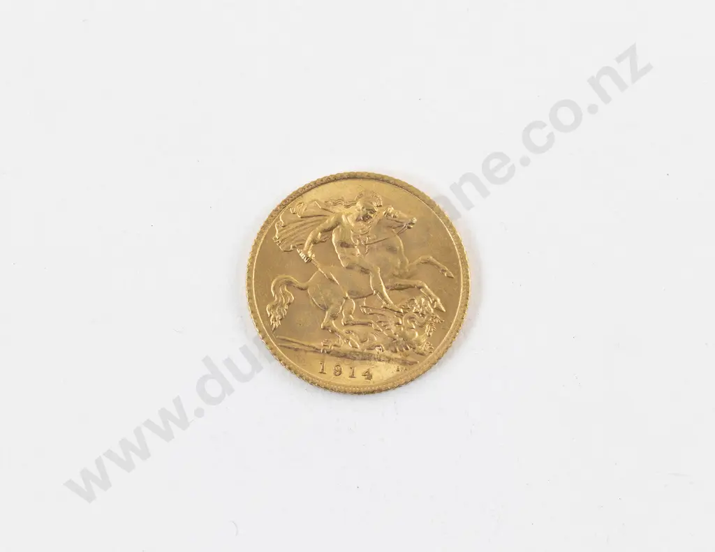 Geo V 1914 Half Gold Sovereign Image 1++