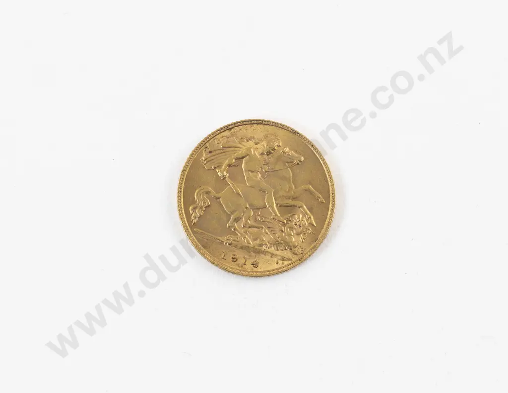 Geo V 1914 Half Gold Sovereign Image 1++