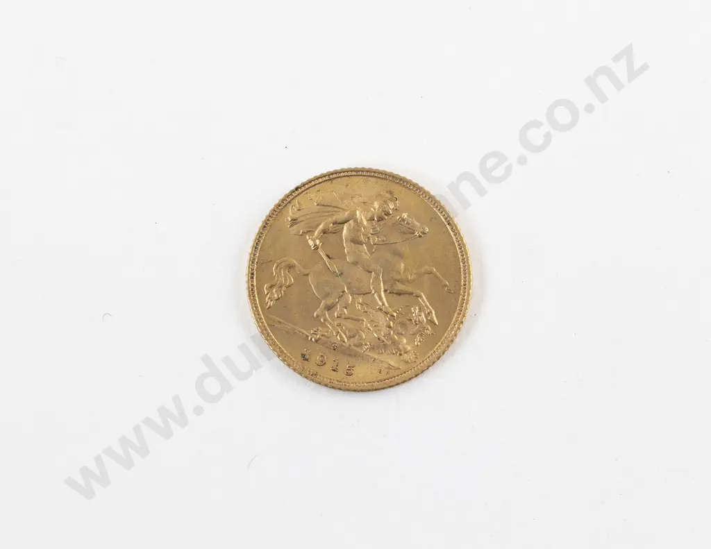 Geo V 1915 Half Gold Sovereign Image 1++