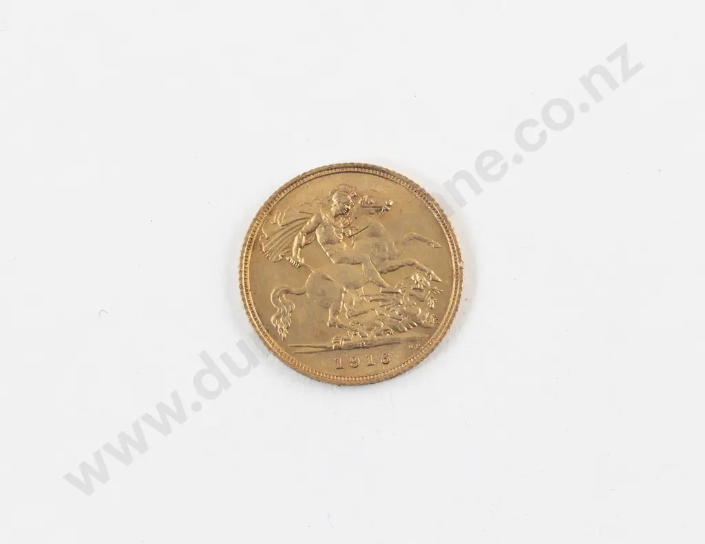 Geo V 1916 Half Gold Sovereign Image 1++