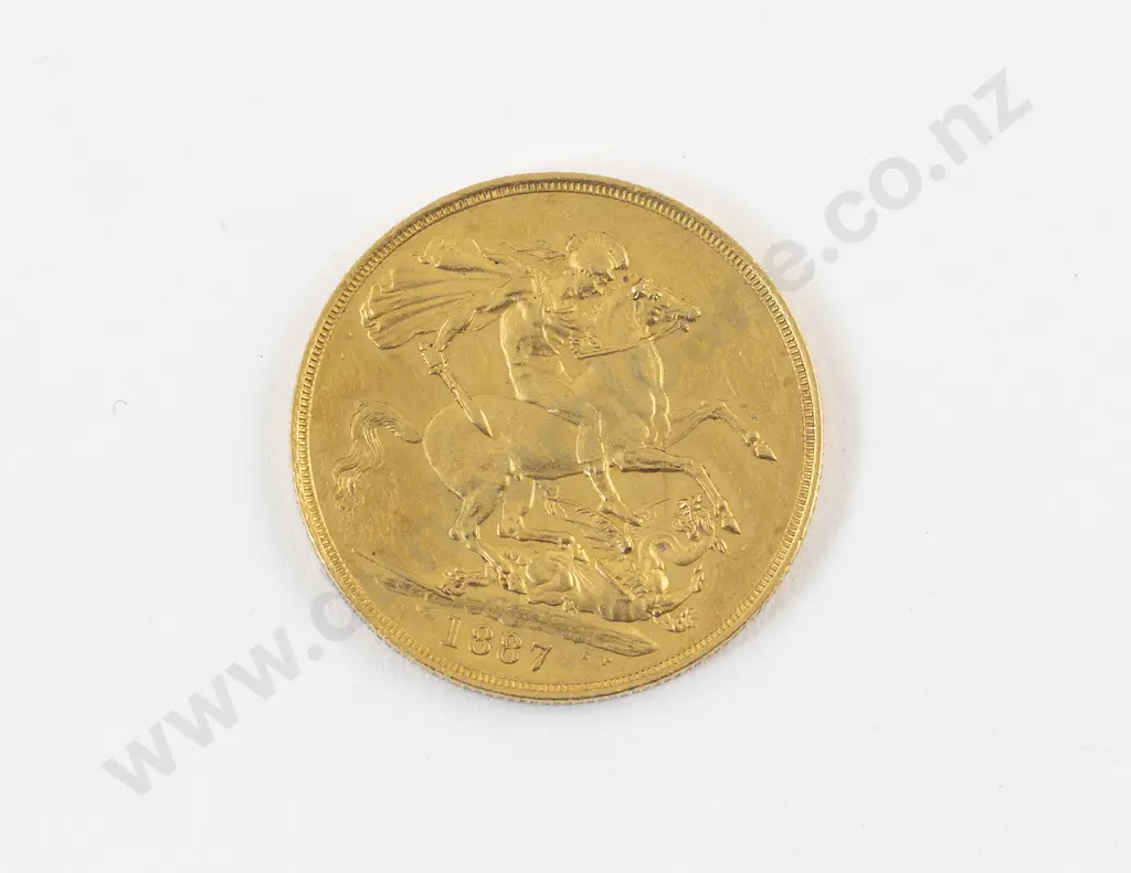 Victoria 1887 Two Pound Double Gold Sovereign Image 1++
