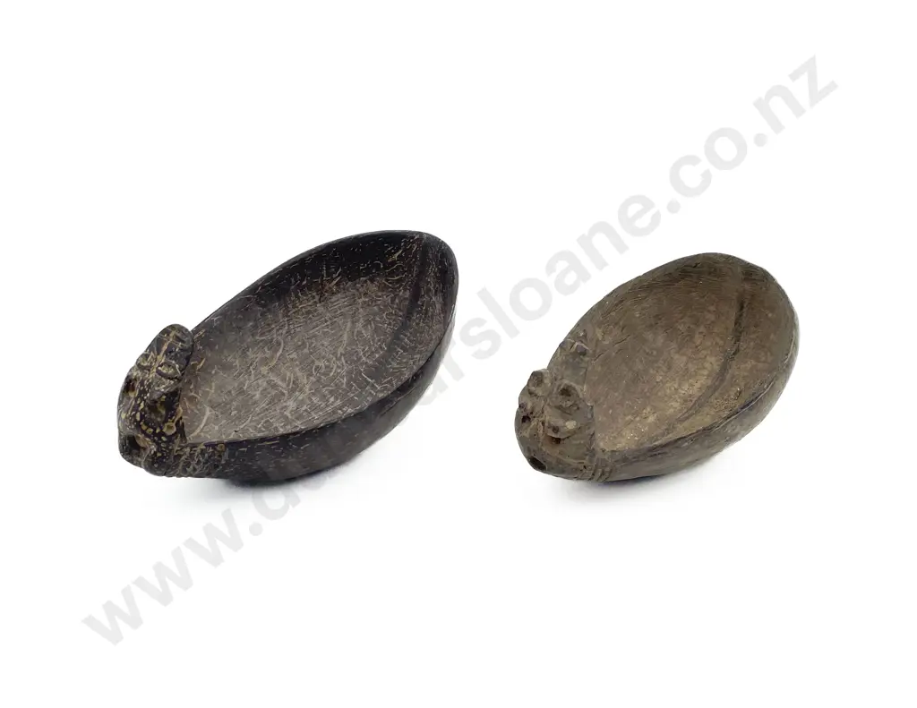Two Papua New Guinea Coconut Shell Spoons Image 1++