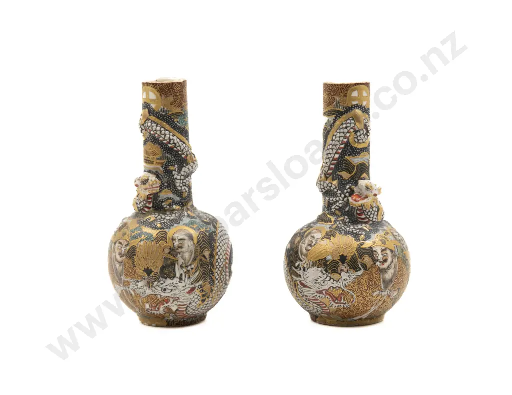 Pair Of Satsuma Vases Image 1++