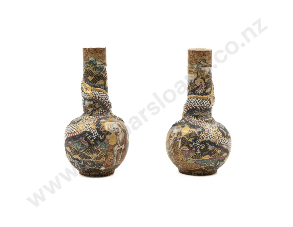 Pair Of Satsuma Vases Image 1++
