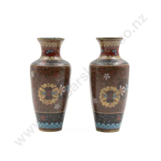 Pair of Japanese Cloisonne Vases
