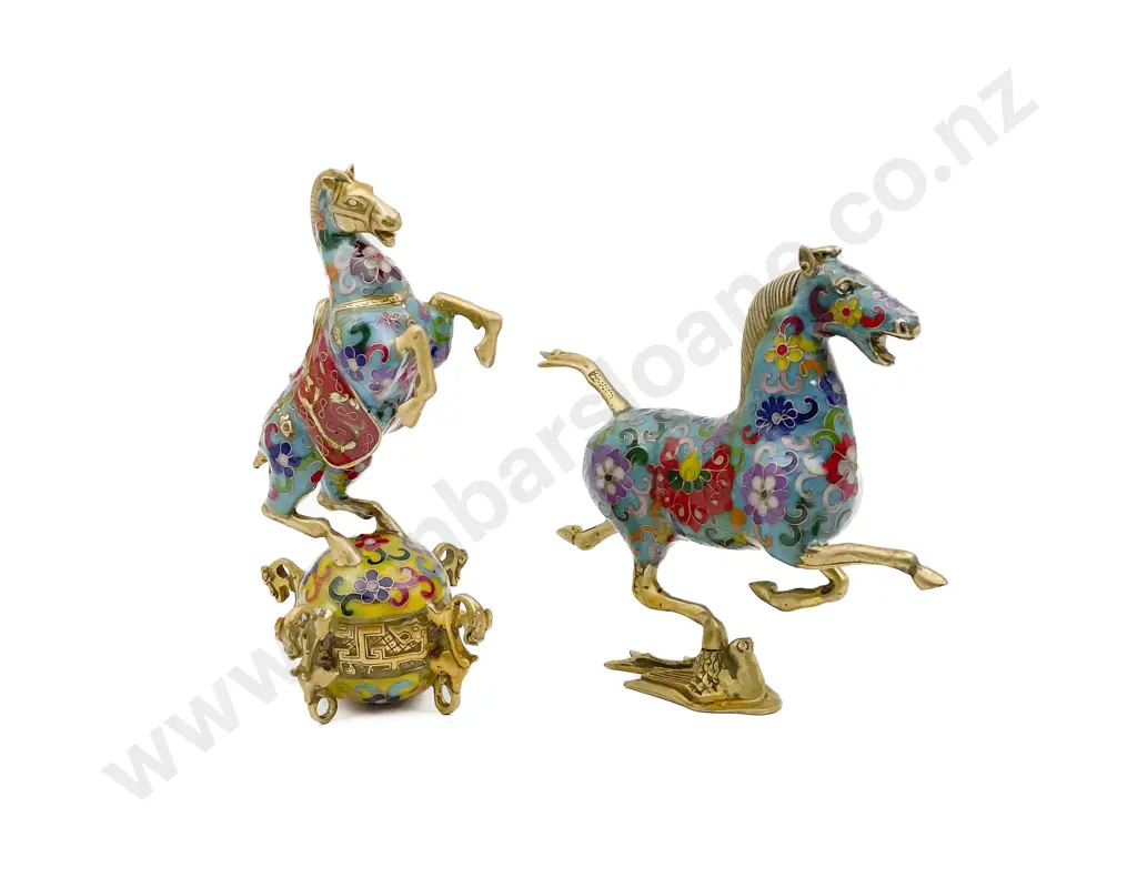 Pair of Cloisonne Horses Image 1++