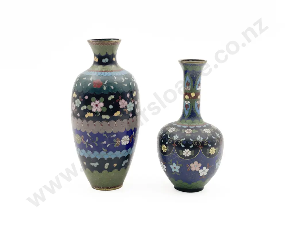 Pair of Japanese Cloisonne Vases Image 1++