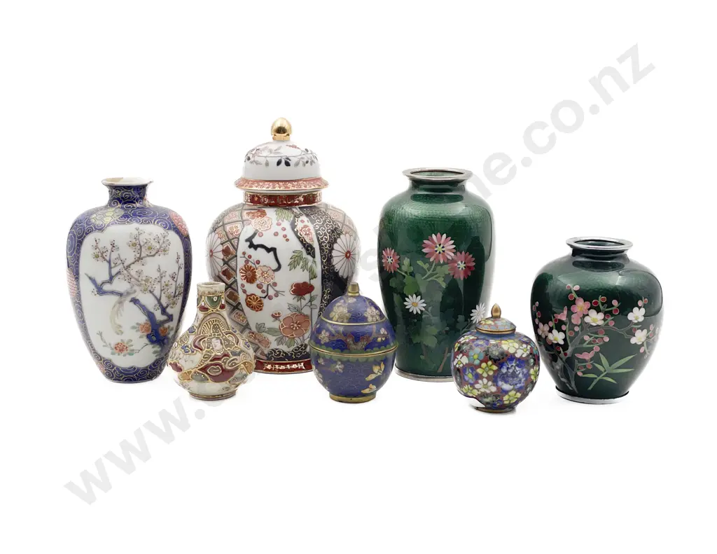 Group of Seven Various Cloisonne Pieces Image 1++