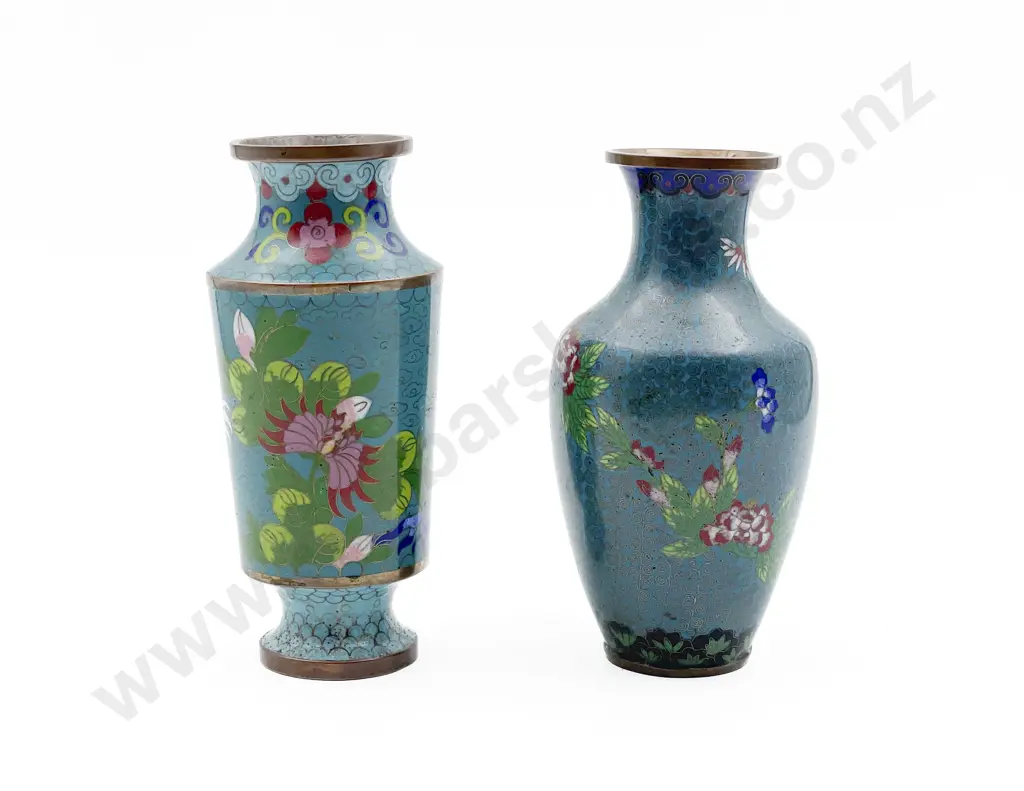Pair of Chinese Cloisonne Vases Image 1++