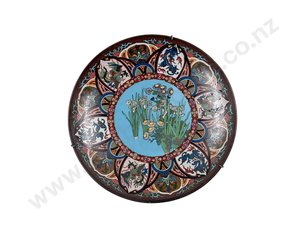 Chinese Cloisonné Plate Image 1++
