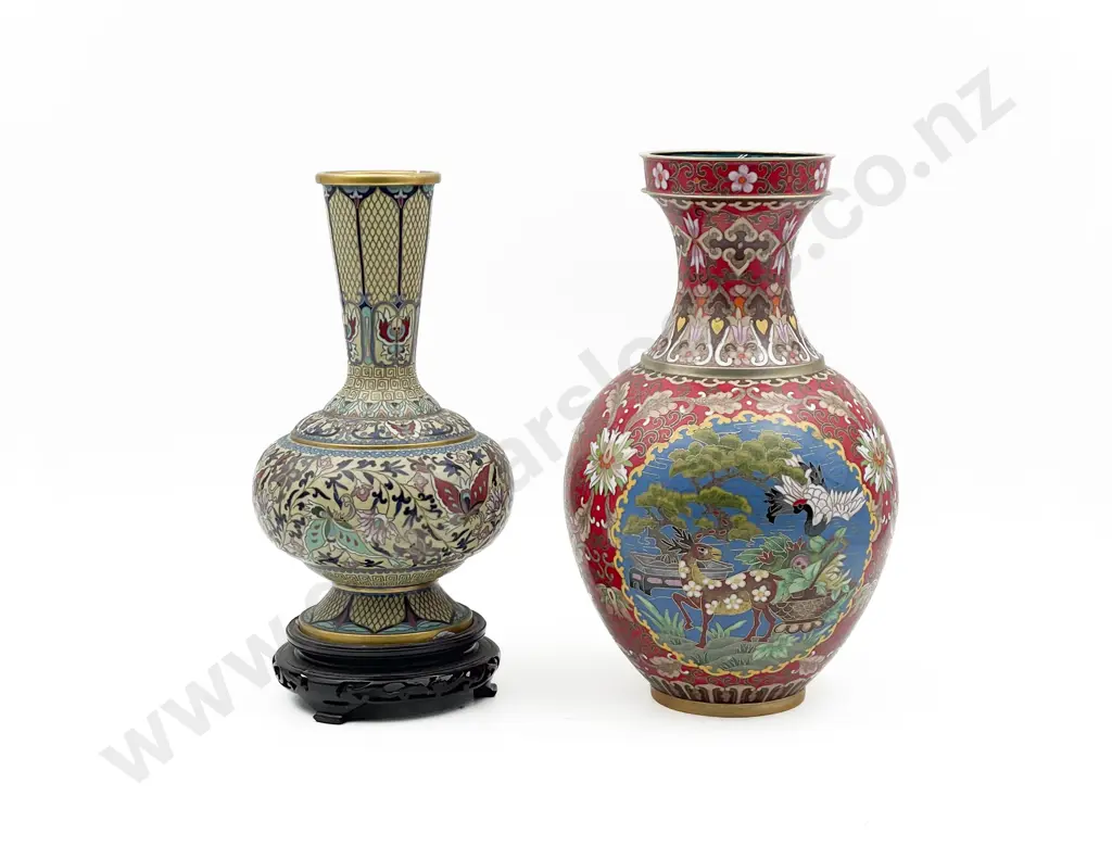 Pair of Large Cloisonne Vases Image 1++