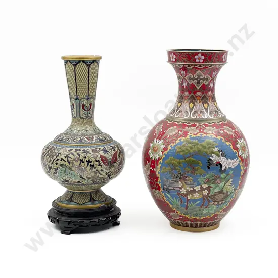 Pair of Large Cloisonne Vases