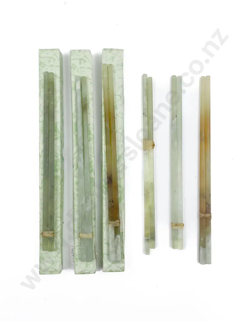 Three Boxed Pairs of Jade Chopsticks Image 1++